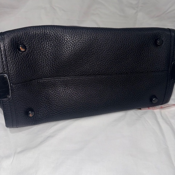 Coach Swagger Satchel – RARE Smooth Black Leather Metal Hardware Luxury Handbag - Picture 16 of 16
